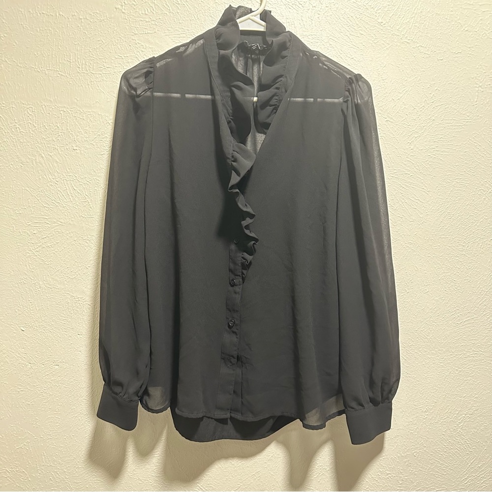 Banana Republic black sheer blouse. Size medium. Work Attire.